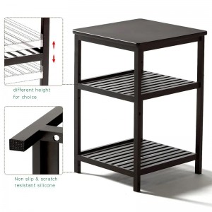 3 tầng Bamboo Gỗ bàn cạnh giườngngủ Modern Nightstand Side End Accent Bàn cà phê Đêm Đêm cho phòng khách Phòngngủ